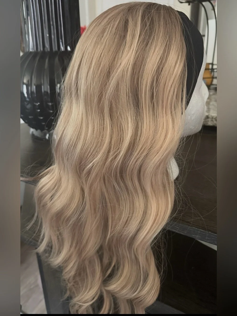 Blonde Wavy Headband Wig with Black Band